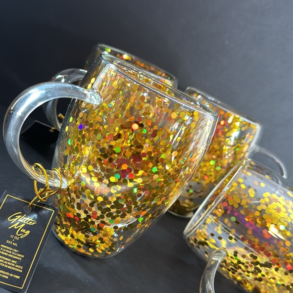 Gold Giltter 4 Piece Mug Set - Picture 14 of 16